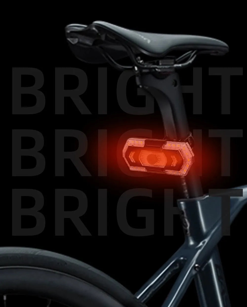Black waterproof motorcycle LED taillight with wireless remote control and USB charging port