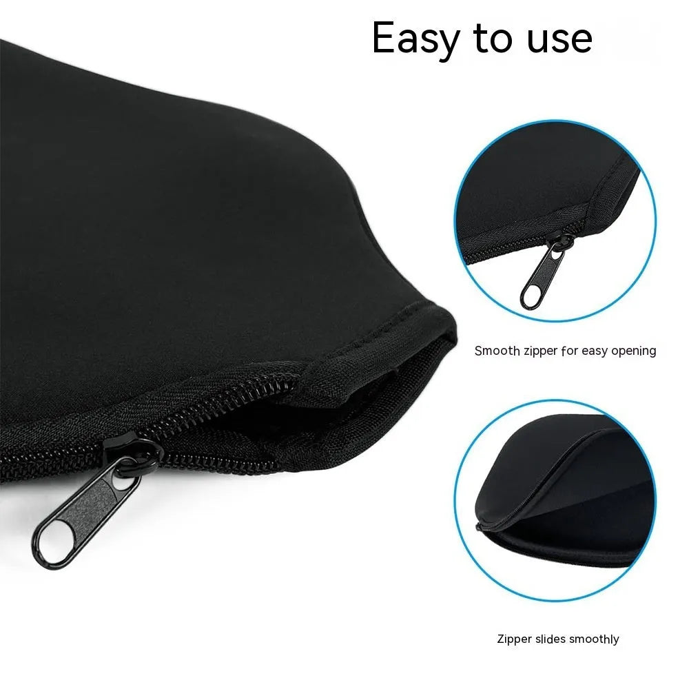 Black neoprene protective sleeve for table tennis rackets