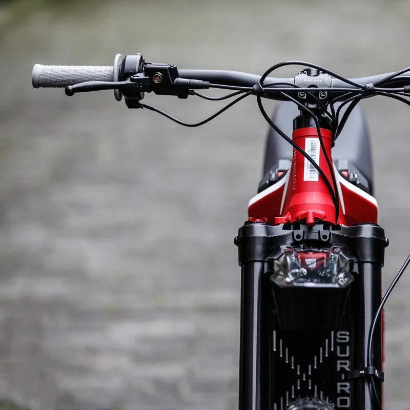 Black stainless steel electronic throttle handle and lever for Light Bee S scooter.