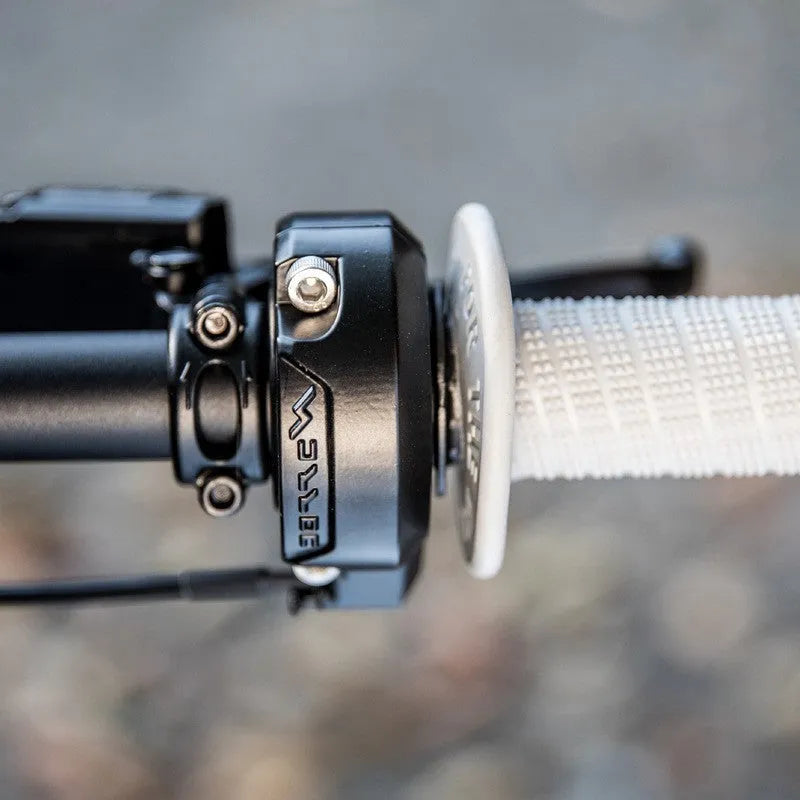 Black stainless steel electronic throttle handle and lever for Light Bee S scooter.