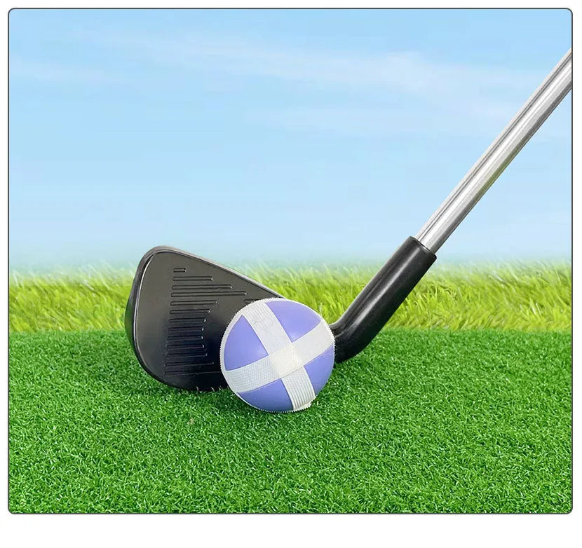 Metal golf club set showing adult and child sizes for outdoor training