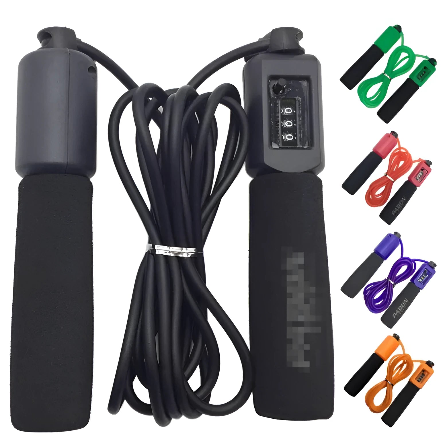 A 3-metre long skipping rope with sponge-grip handles, shown in one of the available colours.