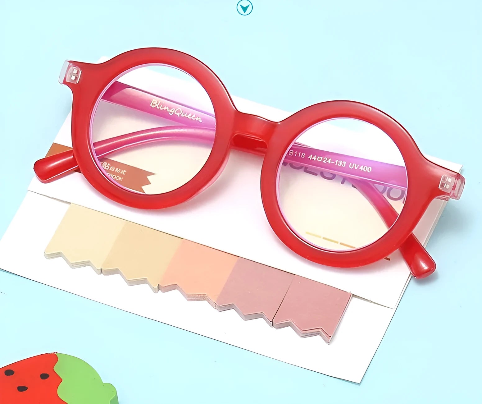 Retro round frame glasses with anti blue light lenses in multiple colour options