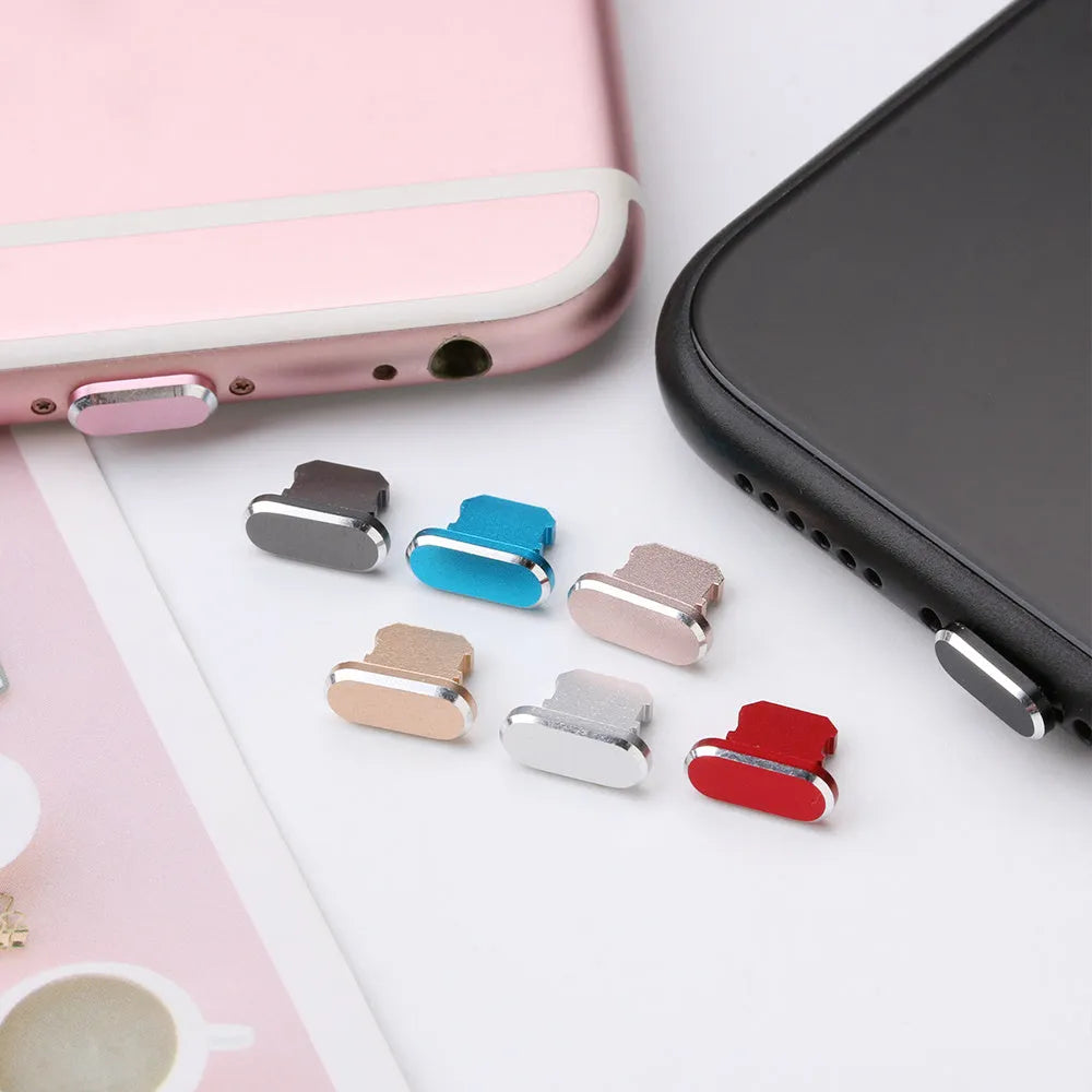 Aluminium alloy mobile phone charging port dust plug for iPhone in multiple colour options