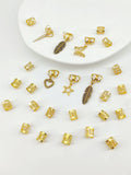 Antique style dirty braid hair rings with leaves design in gold or silver electroplated finish