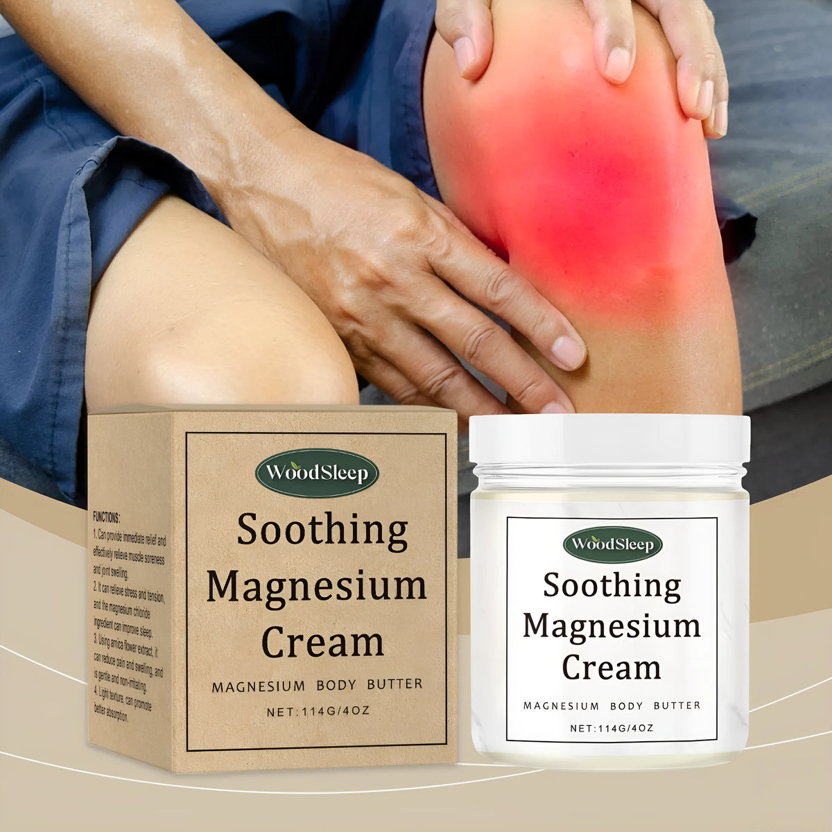 114g tube of magnesium cream for post-exercise body care with allantoin formulation