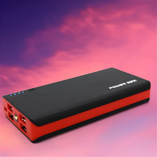 20000mAh portable power bank in blue, red, green, yellow, or black with fast charging