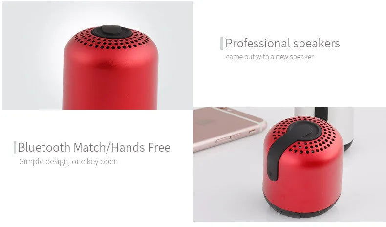 Hieha XQ11 cylindrical metal Bluetooth speaker in black, gold, pink, red or silver colour