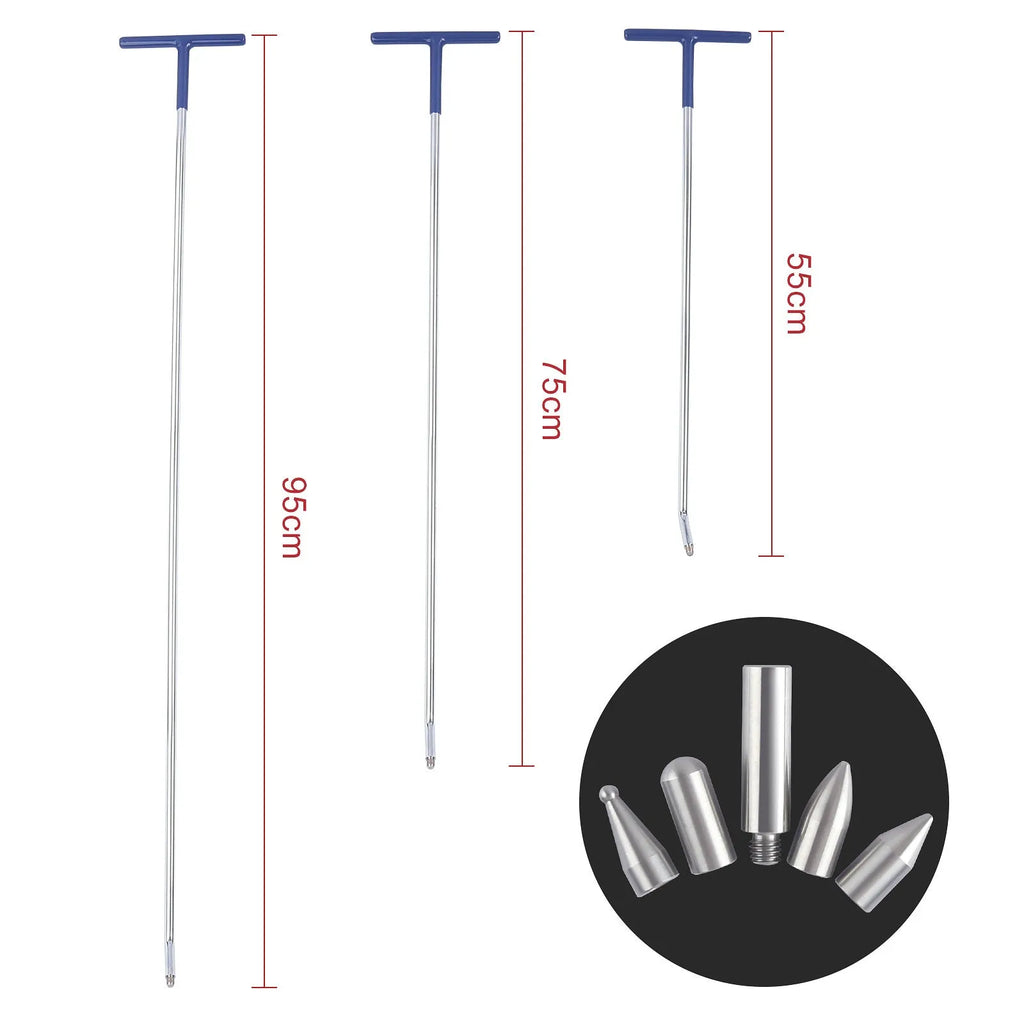 Three-piece alloy steel car dent repair hook crowbar set for automotive body maintenance