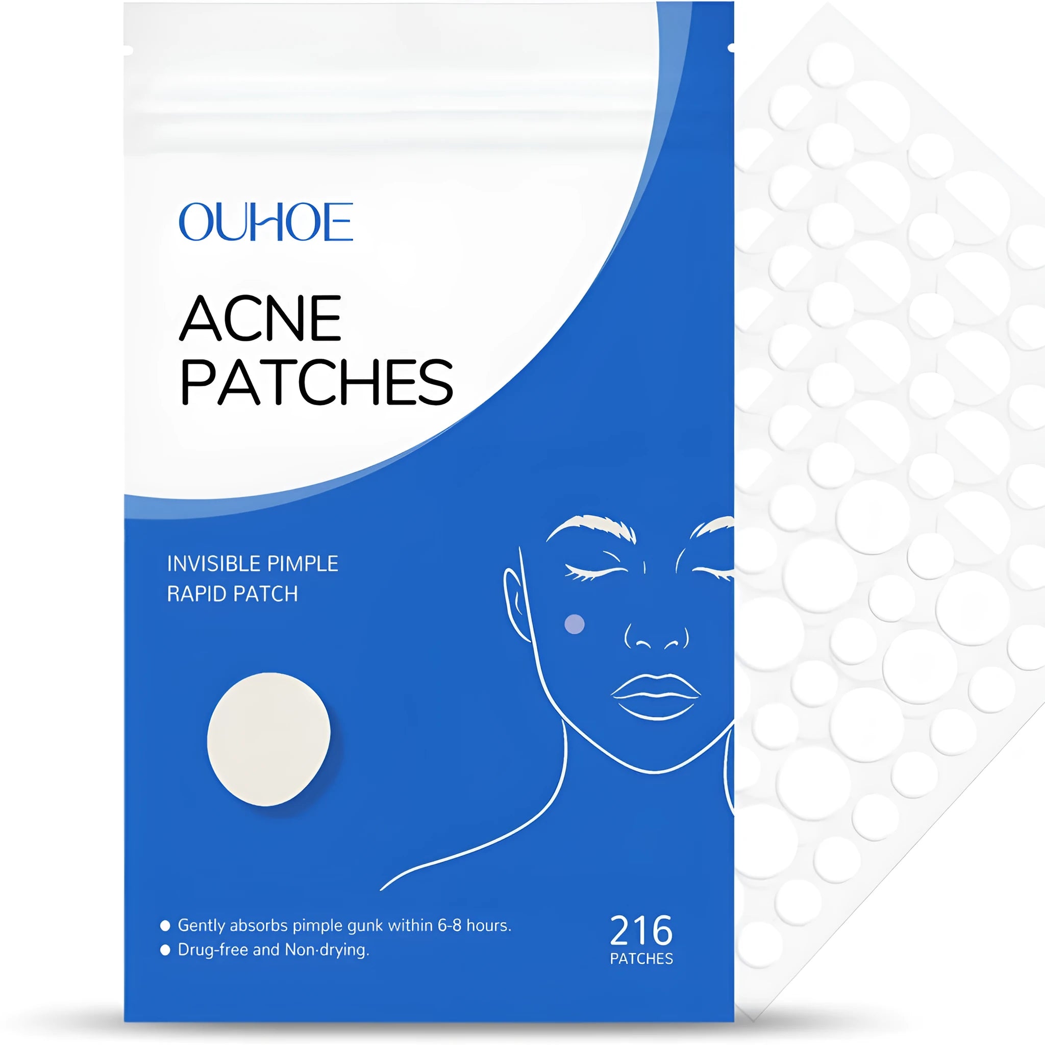 216 transparent hydrocolloid acne patches with tea tree oil and vitamin E