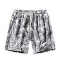 Men's corduroy camouflage athletic shorts in black colour showing high waist and straight cut design