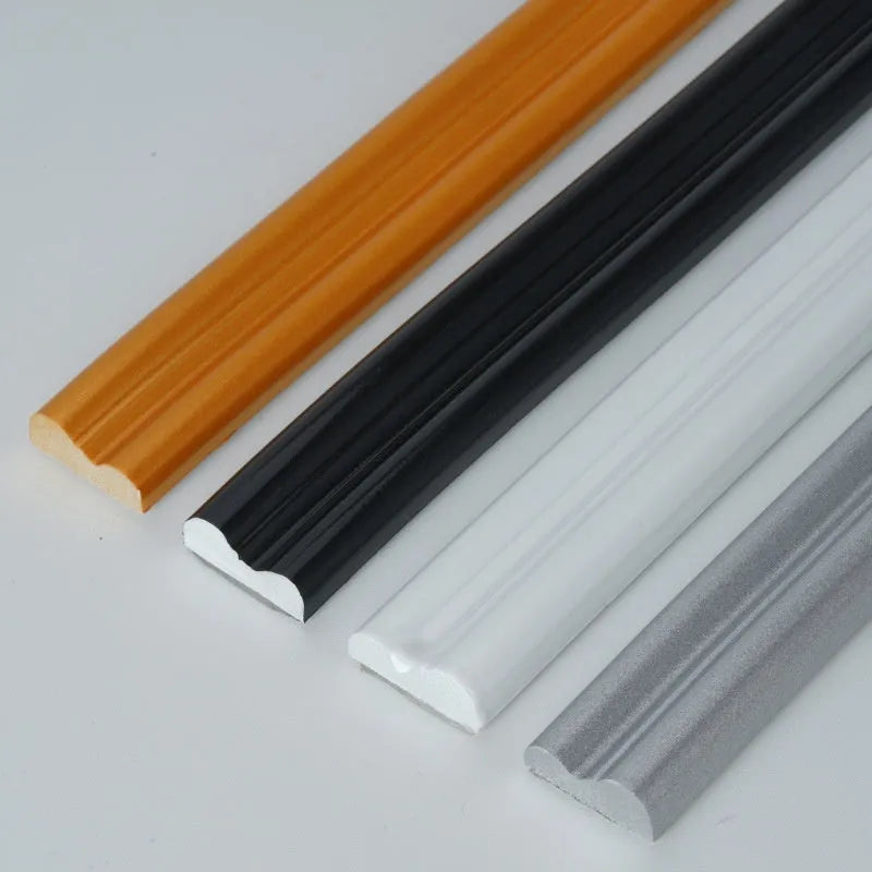 PVC self-adhesive background wall shaping frame with edge banding in black, gold, silver and white colour options