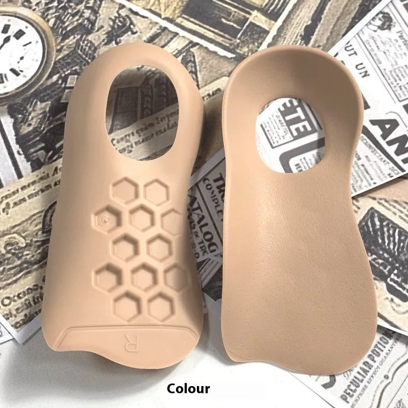 TPR arch support varus correction insoles in white, black, and skin colour for sizes 35-45