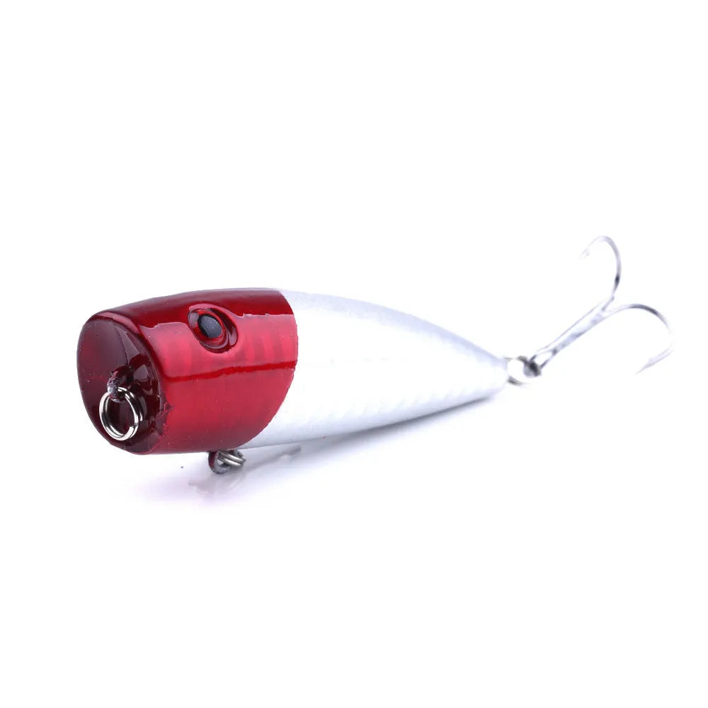 Five 7cm 9g ABS plastic freshwater fishing lures with size 6 hooks