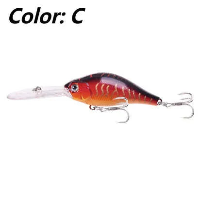 10.5cm Little Fat Man fishing lure with floating rock and long tongue board design in multiple colours