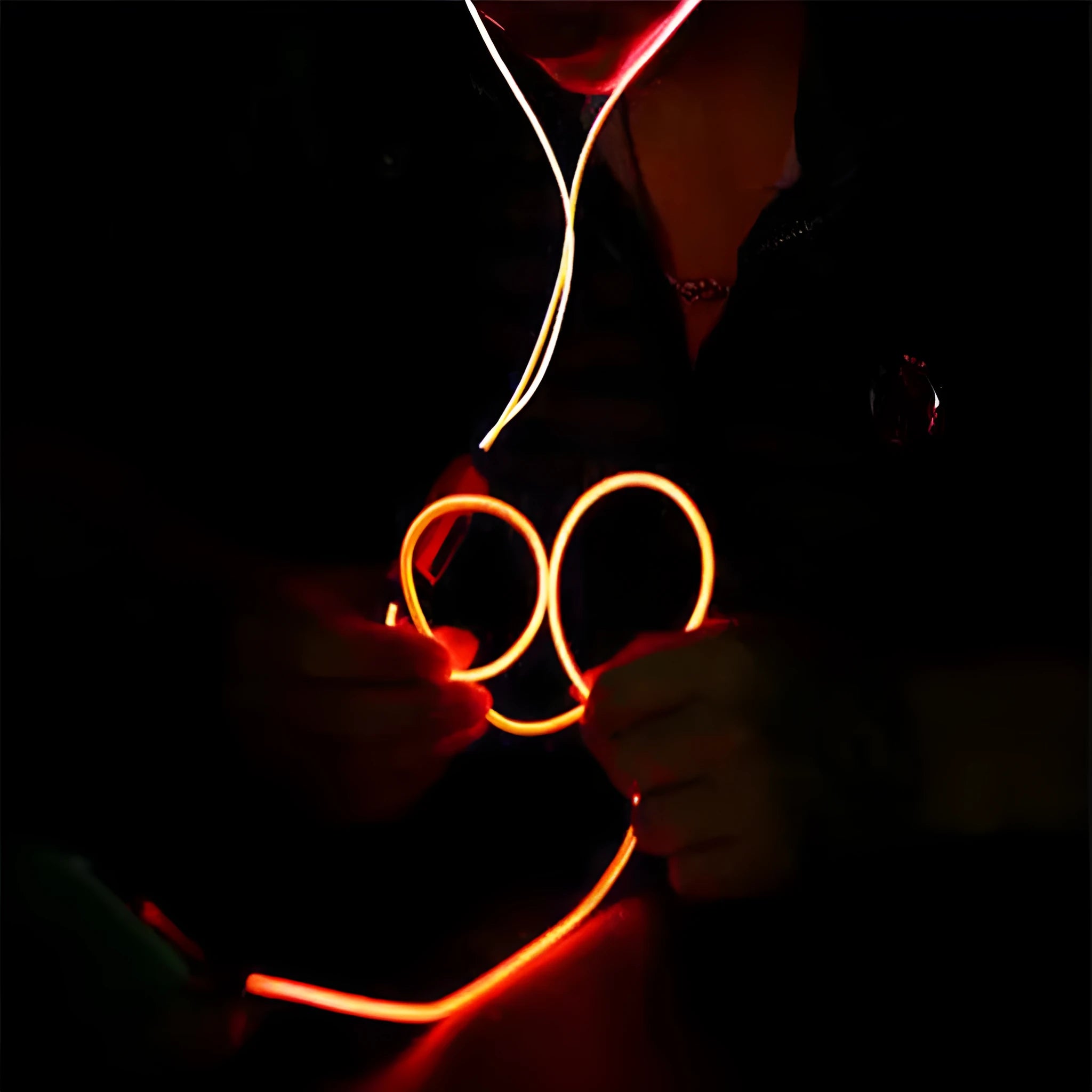 Magic Light LED earphones with illuminated cable and aluminium earpieces, showing blue colour variant.