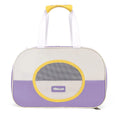 Outdoor foldable cat backpack carrier in blue colour with breathable panels.