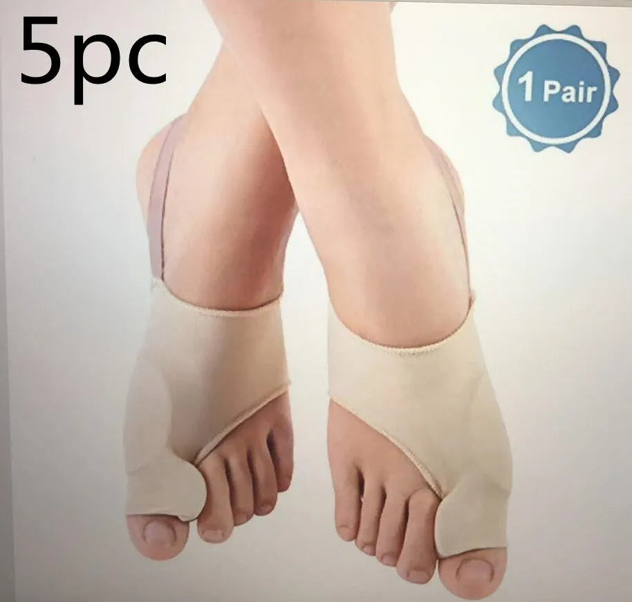 Corrective toe socks with gel bunion pad and silicone toe separator in three sizes