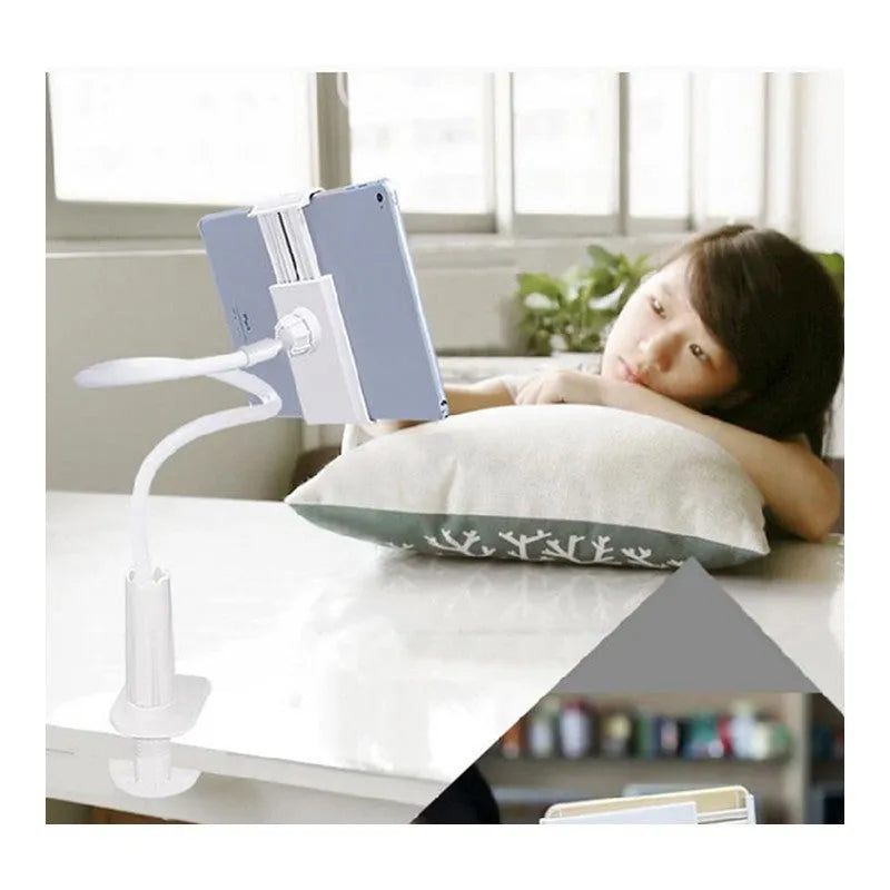 Black flexible phone mount with suction base showing 360-degree rotation capability