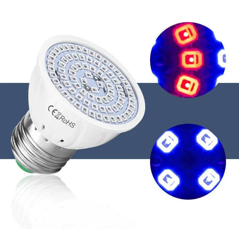 White LED plant growth lamp with 80 beads for indoor plant cultivation