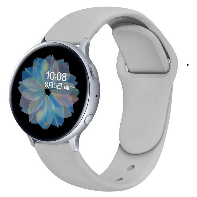 Samsung Galaxy Watch Active 2 sports strap with reverse buckle clasp in lilac silicone