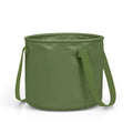 Army green folding telescopic ventilation duct with PVC mesh construction shown in extended position