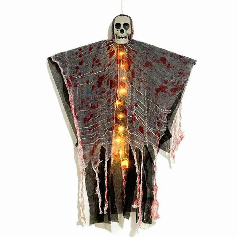 Plastic blood-dyed luminous skull hanging ghost Halloween decoration ornament