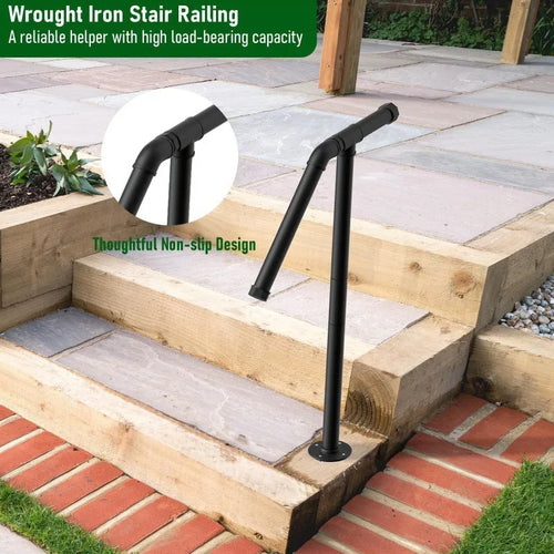 Black metal ladder support bracket with American minimalist design for household storage