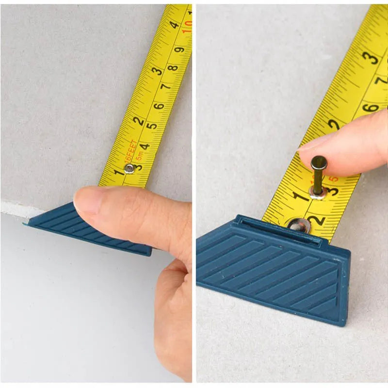 Blue multifunctional woodworking cutter with aluminium alloy body and measurement scale for dust-free board cutting.