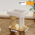 Pine wood cat scratching post with sisal wrapped column and hanging ball toys