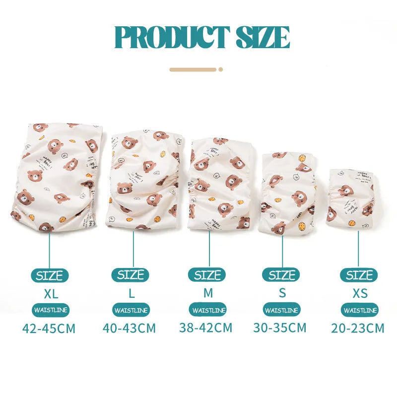 Cartoon bone paw print reusable male dog diaper belly band wrap on white background