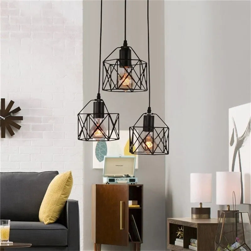 Country style decorative light with iron shade measuring 150mm by 140mm