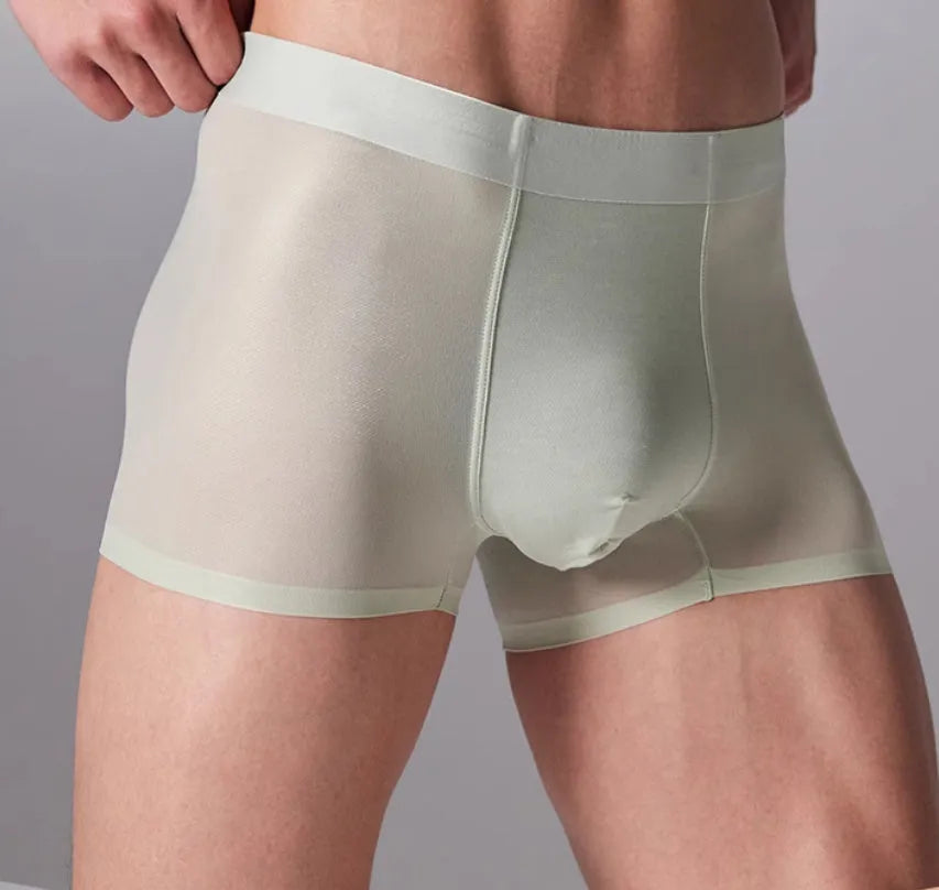 Seamless antibacterial fitness shorts for men in blue, shown flat.