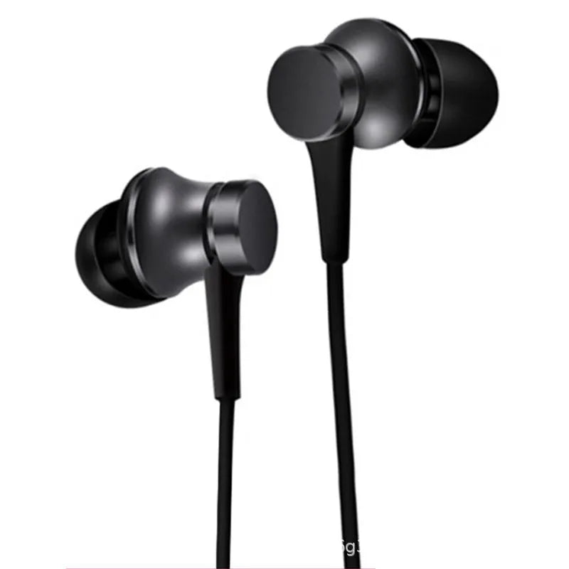 Piston in-ear wired headphones with 3.5mm connector in black, blue, and red colour options