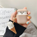 Silicone AirPods 2 case protector with Cylinder Ice Cream decorative design