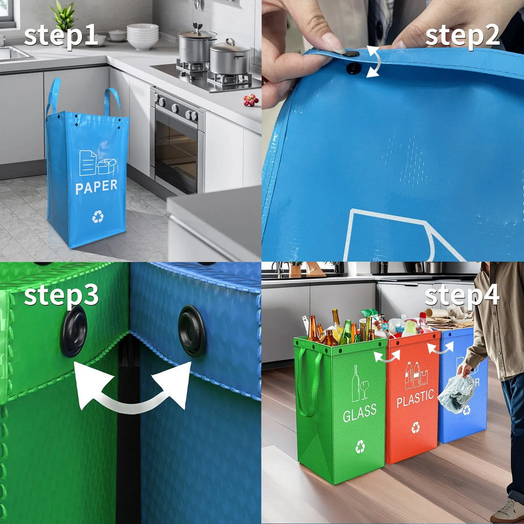 Blue polypropylene rubbish bin with lid and handle, 40-litre capacity, dimensions 30cm by 50cm by 30cm.