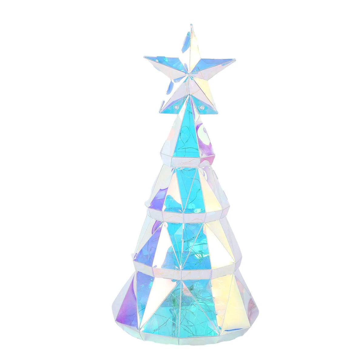 Colourful cartoon Christmas tree light decoration measuring 20cm high made from PET material