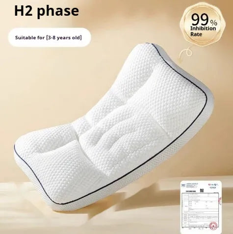 Children's dual-sided antibacterial neck pillow with spine protection in modern simple style
