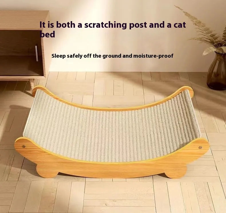 Sisal cat scratch board in pastoral style, available in small and large sizes.