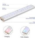Slim rechargeable LED motion sensor light bar with magnetic mount available in multiple lengths