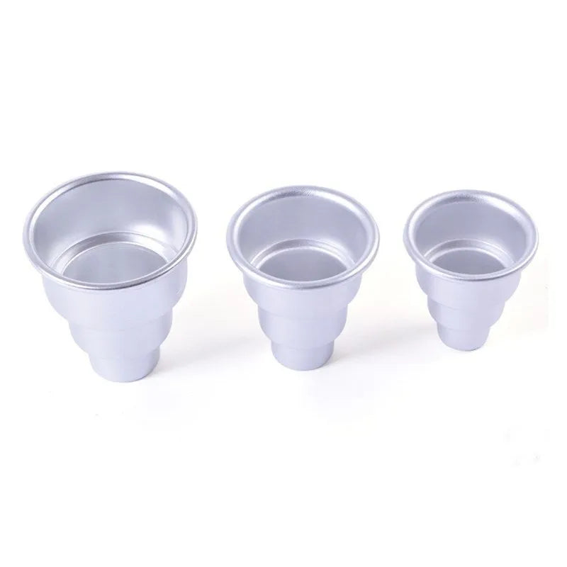 Silver aluminium alloy three-layer cake mould for fondant baking with large medium small size options