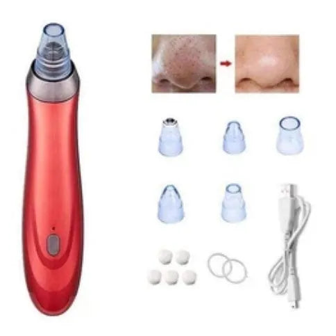 Electric blackhead remover pore cleaner with multiple nozzle attachments and 3.7V lithium battery