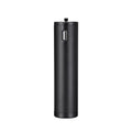 Black aluminium alloy power bank with an integrated handle, showing its compact size and Type C port.