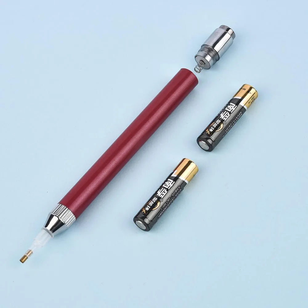Luminous single-head drill pen for diamond painting crafts in aluminium alloy with metal frame