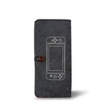 Black felt pouch for Nintendo Switch with game card slots and double layer storage compartments