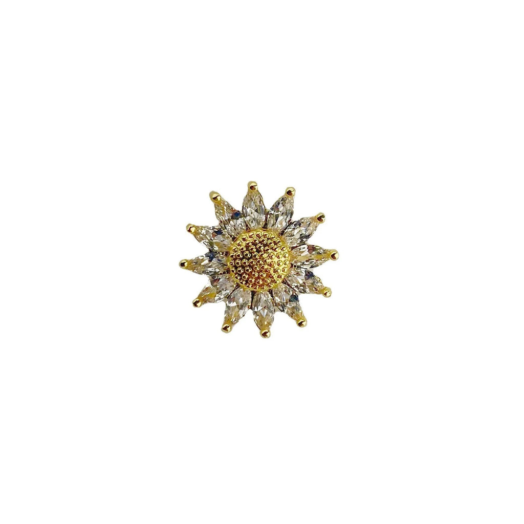Japanese geometry-shaped copper brooch with electroplated finish for women's decorative clothing accessory