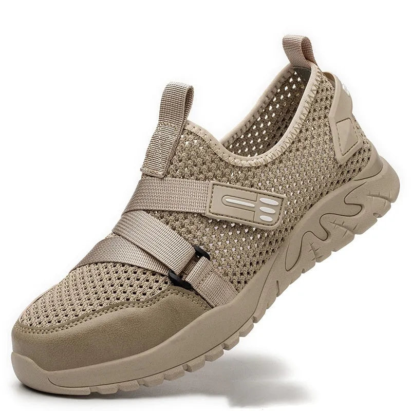 Men's grey anti-smash anti-puncture work insulation safety shoes with rubber sole