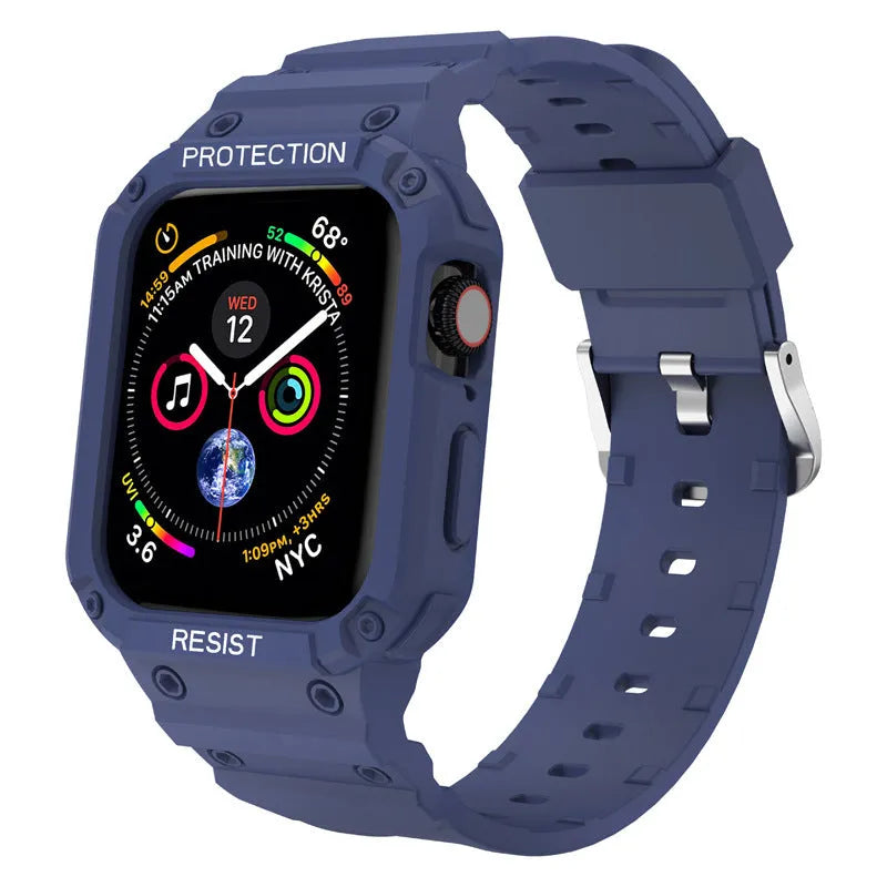 Apple Watch Series 8 TPU sport strap in multiple colours showing 38mm and 42mm size options