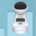 White automatic pet feeder, L210 x W290 x H380 mm, with 3L dry food capacity and USB power cord
