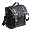 Motorcycle side bag made of waterproof canvas with cowhide accents measuring 300x280x150mm